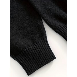 Men'S Casual Solid Color Button-Design Sweater | 100% Polyester Knit Fabric | Medium Stretch | Polo Collar | Loose Fit | Fall/Winter Collection