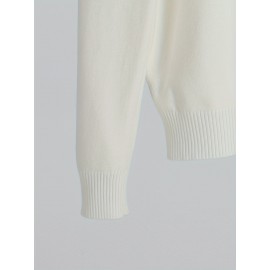 Men'S Fall/Winter Casual Knit Pullover Sweater, Solid Color, Long Sleeve, Slight Stretch, Regular Fit with High Neck Collar