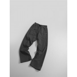 Men's Trendy Solid Color Street Style Loose Fit Pants, Comfy Casual Classic Cotton Trousers For Men's Outdoor Activities