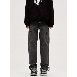 Versatile straight black assault pants for men and women, outdoor waterproof mountaineering wide-leg pants, loose casual large size overalls