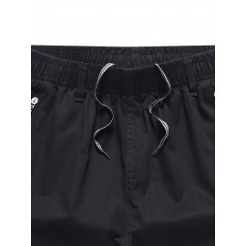 Casual Solid Men's Regular Fit Elastic Waist Cotton Cargo Shorts With Side Pockets For Summer Outdoor Leisure And Work