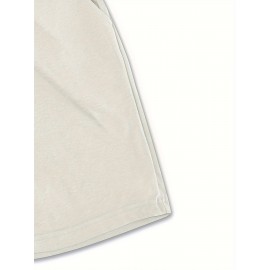 Men'S Halloween-Themed Cotton Shorts, Casual Drawstring Knit Fabric Shorts, Regular Fit, with Slight Stretch, Solid Color Design