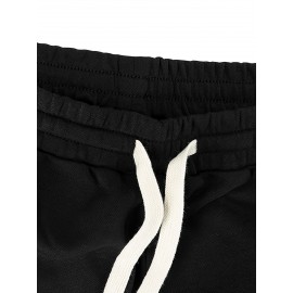 1pc Halloween Pumpkin Smile Print Men'S Casual Cotton Blend Shorts, Slight Stretch Knit Fabric, Regular Fit Sports Shorts