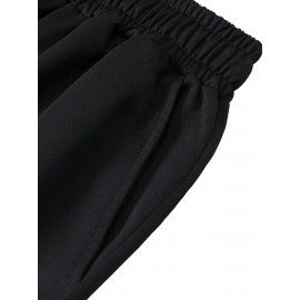 Men's Casual Cross Print Shorts with Pockets - Breathable Polyester, Machine Washable